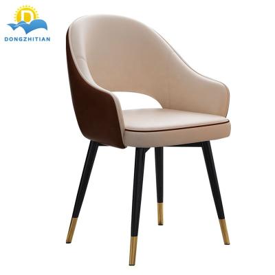 China (Other)Adjustable Nail Makeup Shop Chair Modern Home Furniture Restaurant Chrome Leather Legs Dining Chairs for sale