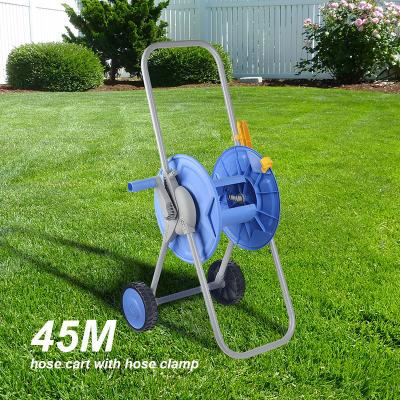 China Stable Adjustable Aluminum Tube Preparatory Garden Crank Water Hose Reel Trolley Trolley for Irrigation Washing for sale