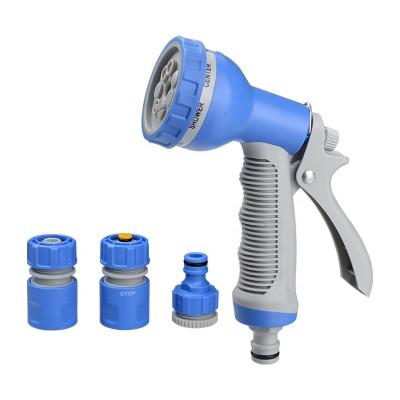 China Variable Flow Control GARTENKRAFT Automatic Spray Gun Garden Cleaning Set Water Guns with Hose Connector and Faucet Adapter for sale