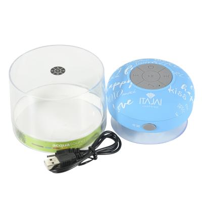 China Waterproof Wireless Suction Bathroom Shower Printing Speaker Radio for sale