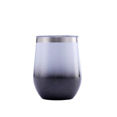 China Sustainable 350ml 12oz Tumbler Wine Double Wall Vacuum Insulated 12oz Porcelain Tea Cup Eggshell for sale