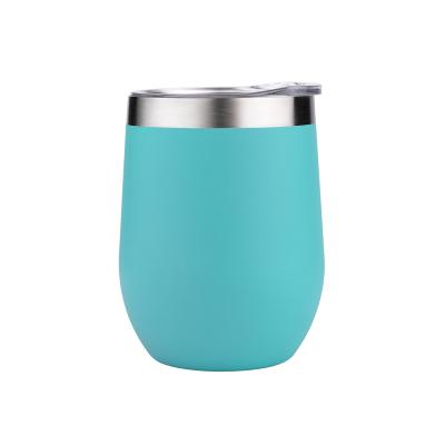 China 350ml 12oz Viable Wine Double Wall Tumbler Vacuum Insulated Ceramic Coffee Belly Mugs Egg Shape Mug With Lid for sale