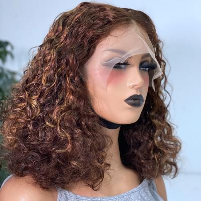 China 100% Curly Virgin Hair Wigs Front Wig Hair Jerry Lace Bob Closure Wholesale Regular Wave Brazilian Human Lace Wig for sale