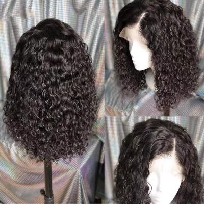 China Regular Wave New Arrivals Short Curly Bob Wigs 100% Human Hair Color Bob Wigs Human Hair Brazilian Bob Lace Wig for sale