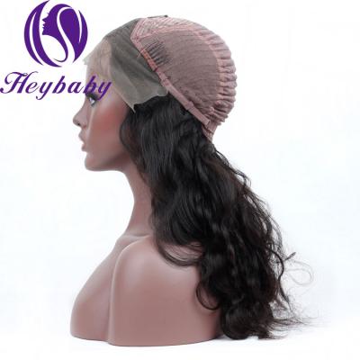 China Heybaby Hair High Quality 100% Glueless Body Wave Hair Brazilian Silky Straight Lace Front Human Hair Wig for sale