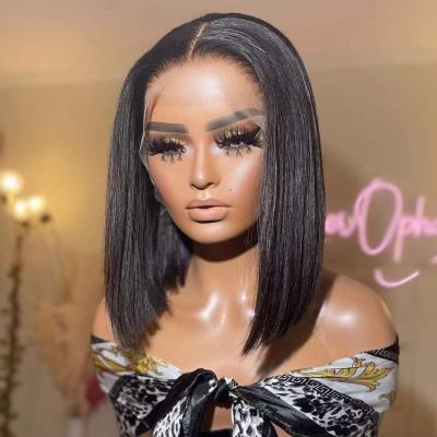 China Deep Wave Virgin Brazilian Human Hair Lace Front Wig With Baby Hair for sale