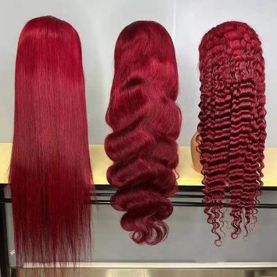 China Wholesale Silky Straight 2x6 Full Lace Transparent Closure Super Wave 99J Wig Custom Made No Glue Brazilian Virgin 99J Full Lace Wig for sale