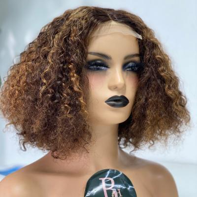 China Straight Wave 13x6 Straight Lace Front Lead Curly Wig, 130% Density Water Wave Natural Short Curly Wig For Black Women for sale