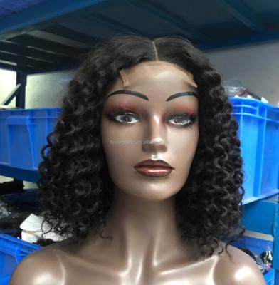 China Regular Wave HD Transparent 13x6 Lace Frontal Wigs Pre Plucked Short Curly 360 Headband Full Wig Bob Wigs for sale