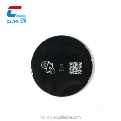 China Waterproof / Weatherproof 2021 New Custom Epoxy Sticker NFC Menu Tag With NFC Chip Insert For Self Ordering Food In Restaurant for sale