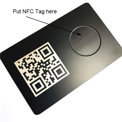 China Imitation antique RFID contactless smart chip eletroplated matte black business card standard size luxury metal nfc card for sale