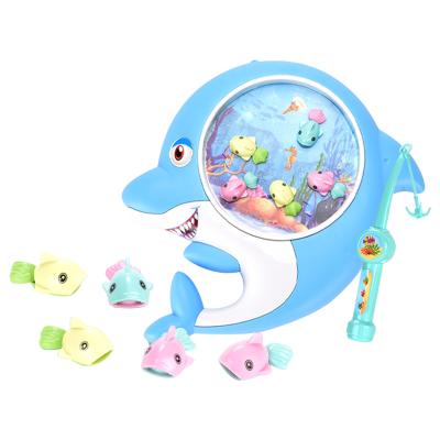 China Diaoyutai Plastic Children's Animal Electric Cool Noise And Light Weight Dolphin Baby Boy And Girls Parent-child Interaction Fishing Toys for sale