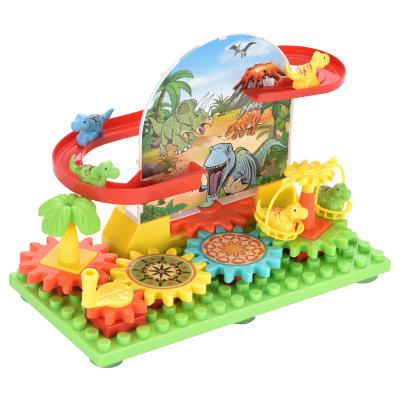 China DIY TOY Children Dinosaur Building Blocks Track Playground Set Hand Speed ​​Assembling Particles Educational Toy Variety Large for sale