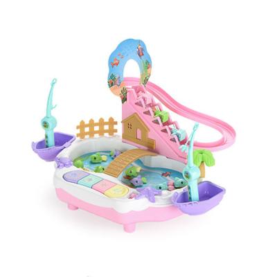 China Plastic Educational Developmental Fishing Toy 4 in 1 Parent-Child Interactive Fishing Toy Set with Light and Music for sale