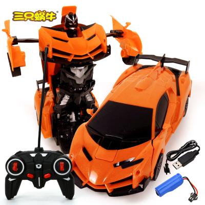 China RC model 1:16 LED rc deformation robot car transformation robot remote control car toys for kid for sale