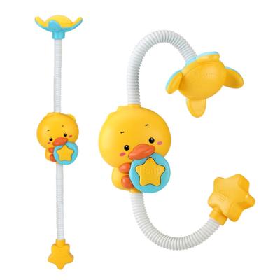 China 71*24CM Cute Duck Shaped Electric Baby Shower Toy Duck Bathtub Water Spray Water Jet Toy for sale