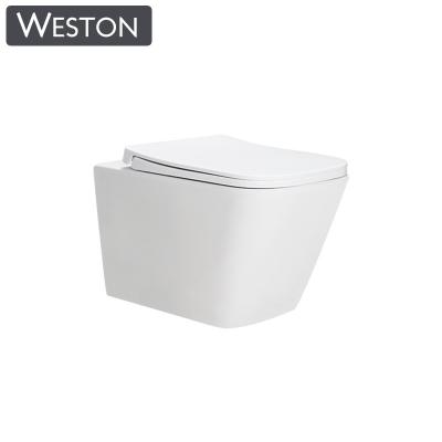 China Hidden Cistern Fashion European Rimless Design Hidden Cistern Toilet Bathroom WC Hotel for sale