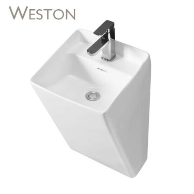 China Modern Design Modern Popular One Piece Basins Hotel Wall Mounted Washroom for sale