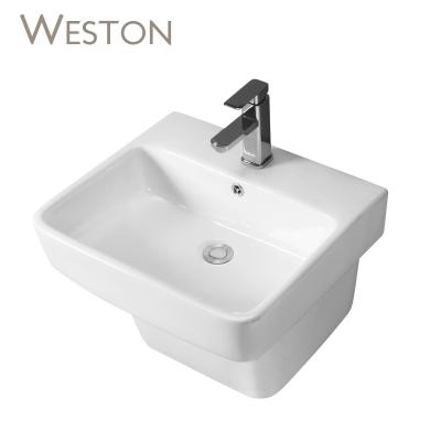 China Modern European Style White Hand Wash Wall Mounted Sink Sanitary Ware For Hotel for sale