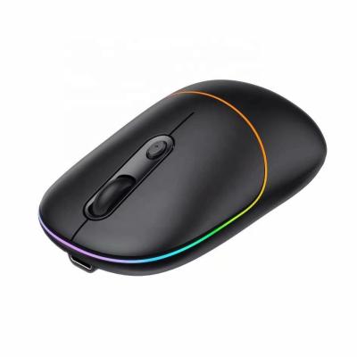 China Hot Selling 2.4g Wireless Gaming Mouse QIYU RGB Lighting Rechargeable 1600DPI Bluetooth Mouse 2.4g Optical Wireless Gaming Mouse for sale