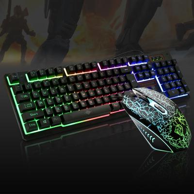 China QIYU Ultra Thin Rainbow Backlight Wired Gaming USB Keyboard and Mouse Mechnical Combo Keyboard and Mouse for Desktop and Computer for sale