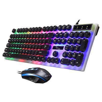 China Metal Qiyu 104keys Gamer Combo Wired Keyboard and Mouse PC Typewriter Gaming Computer Three-color Backlight Mouse Teclado for sale