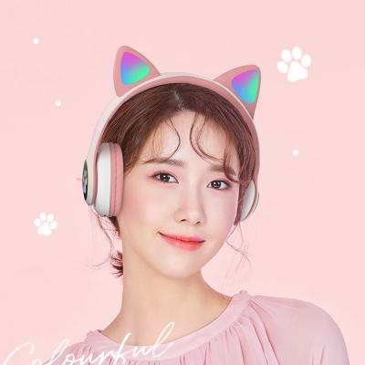 China Bluetooth Cat Ears Bluetooth Wireless Headphone Instant Light Cute With Mic Control LED Stereo Child Music Headset Gift For Girl for sale