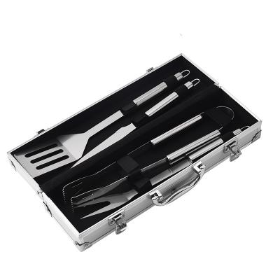 China Heat Resistance Logo Household Kitchen Tools Stainless Steel BBQ Tool Kit Factory Customized BBQ Tool Kit for sale