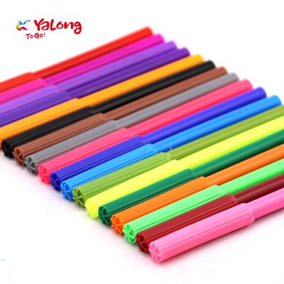 China Yalong Drawing Painting Most Valuable Water Color Pen Art Coloring 18 Colors Fiber Tip Watercolor Pen Set For Kids for sale