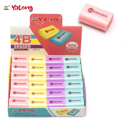 China Environmental Friendly Yalong Fashion 4 Color PVC Safe Eraser For Students Pencil Eraser for sale