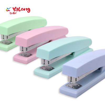 China 2021 Fashionable New Yalong Self-designed Stapler Standard 25 High Quality Office Sheets Manual Stationery Paper Stapler For Student Office for sale