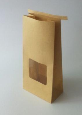 China Customized Paper Bag For Loose Leaf Tea Packaging With Tin Tie And Front Window for sale