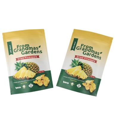 China Wholesale Biodegradable Recycle Kraft Paper Bag Food Grade Stand up Pouch for Dried Pineapple for sale