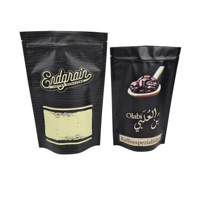 China Low MOQ Self Sealing Premium Coffee Bean Plastic Packaging Custom Printed Stand Up Pouches for sale