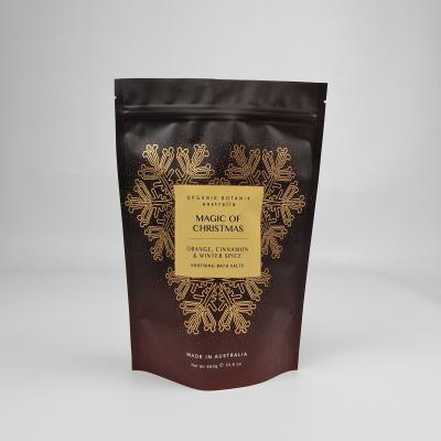 Cina Sal di bagno stampato su misura Matte Imballaggio Zip Lock Sacchetto di plastica Bagno di bagno Sal di corpo Scrub in piedi Borsa con zip in vendita
