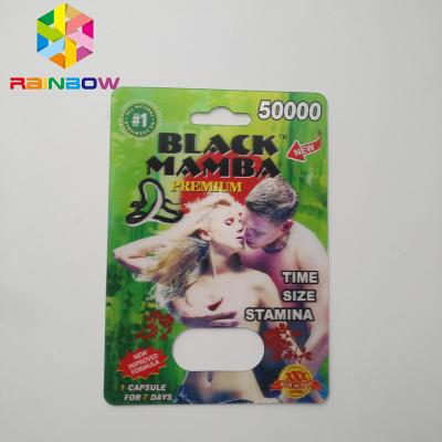 China Normal Size Blister Card Packaging , Paper Card Packaging Rhino Type With 2 Holes for sale