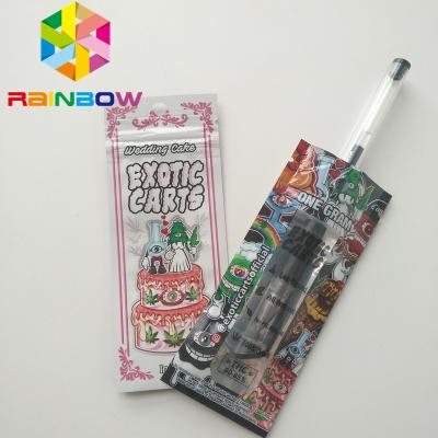 China Mini Mylar k Bags , Mylar Food Packaging Exotic Carts Vape Cartridge Holographic for sale