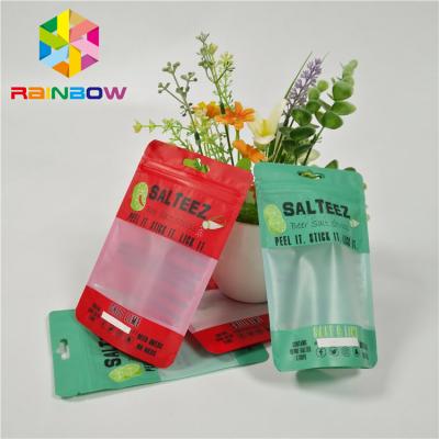 China Custom Printed Plastic Bags Food Grade Packaging Bags With Clear Rectangular Window And Zipper For Reusable Storage for sale