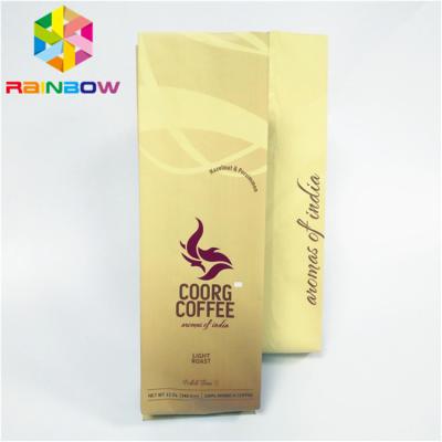 China Moisture Proof Food Packaging Side Gusset Coffee Bag With Tin Tie / Degassing Valve for sale