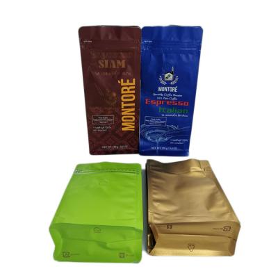 China Aluminum Foil Heat Sealed Tea Bags , Flat Bottom Coffee Resealable Pouch Bags With Valve for sale