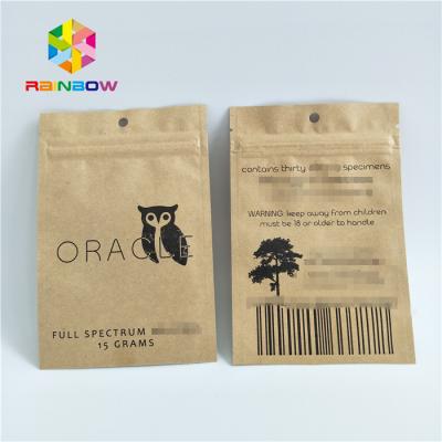 China Small Kraft Paper 3 Side Seal Aluminum Foil Bag Customized Logo For Tea for sale