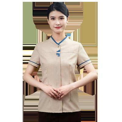 China Hotel Touchhealthy Supply Free Western Style New Style Fashion Logo OEM Housekeeping Uniforms Blue Housekeeping Uniform for sale