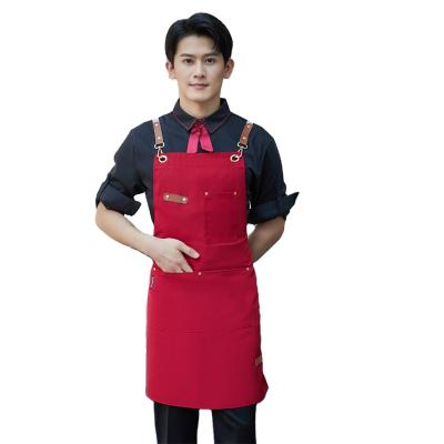 China restaurant & Waterproof Touchhealthy Supply Bar Logo Aprons Free Kitchen Leather Printing Aprons Uniform for sale