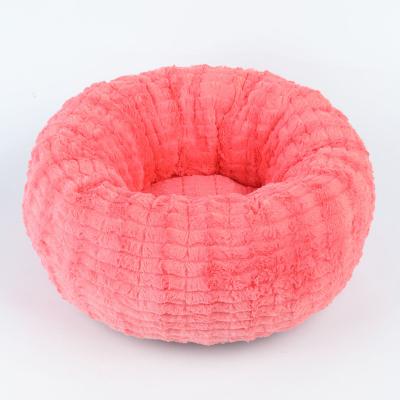 China Viable Hot Sale Fluppy Faux Fur Donut Bed Around Pet Bed For Dog And Cat Instock Drop Shipping Factory Directly Sell Dropshipping for sale