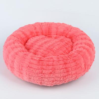 China Velvet Dog Lionto Round Crushed Katzenhau Filz Cat Bed Viable Cushion for sale