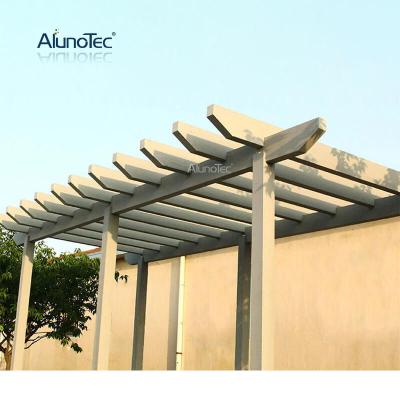 China AlunoTec Easily Assembled Wholesale Wood Patio Cover Outdoor Fireproof WPC Garden Wood Pergola for sale