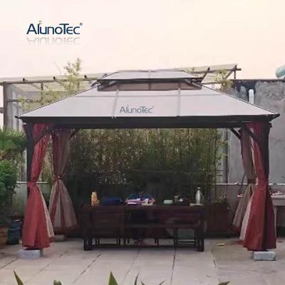 China Square AlunoTec Sun Shade Outdoor Garden Awning Polycarbonate Sheet Pergola Hardtop Gazebo for sale