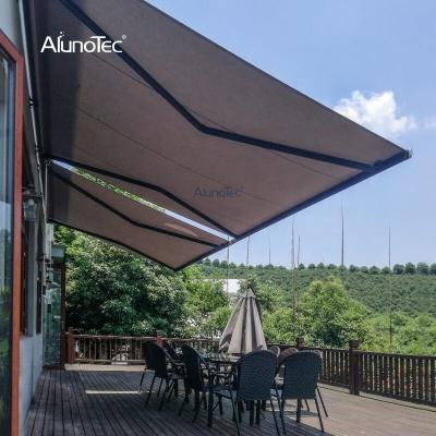 China Windproof Factory Customized Cafes Backyard Retractable Canvas Fabric Motorized Folding Roof Tent for sale