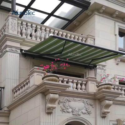 China Garden balcony/solarium wholesale waterproof luxury remote control retractable freestanding fabric half roof cassette tents for sale