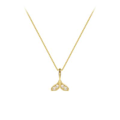 China Cheap Romantic Cheap Zinc Fusion Whale Tail Gold Mermaid Ji Clavicle Chain Necklace for sale